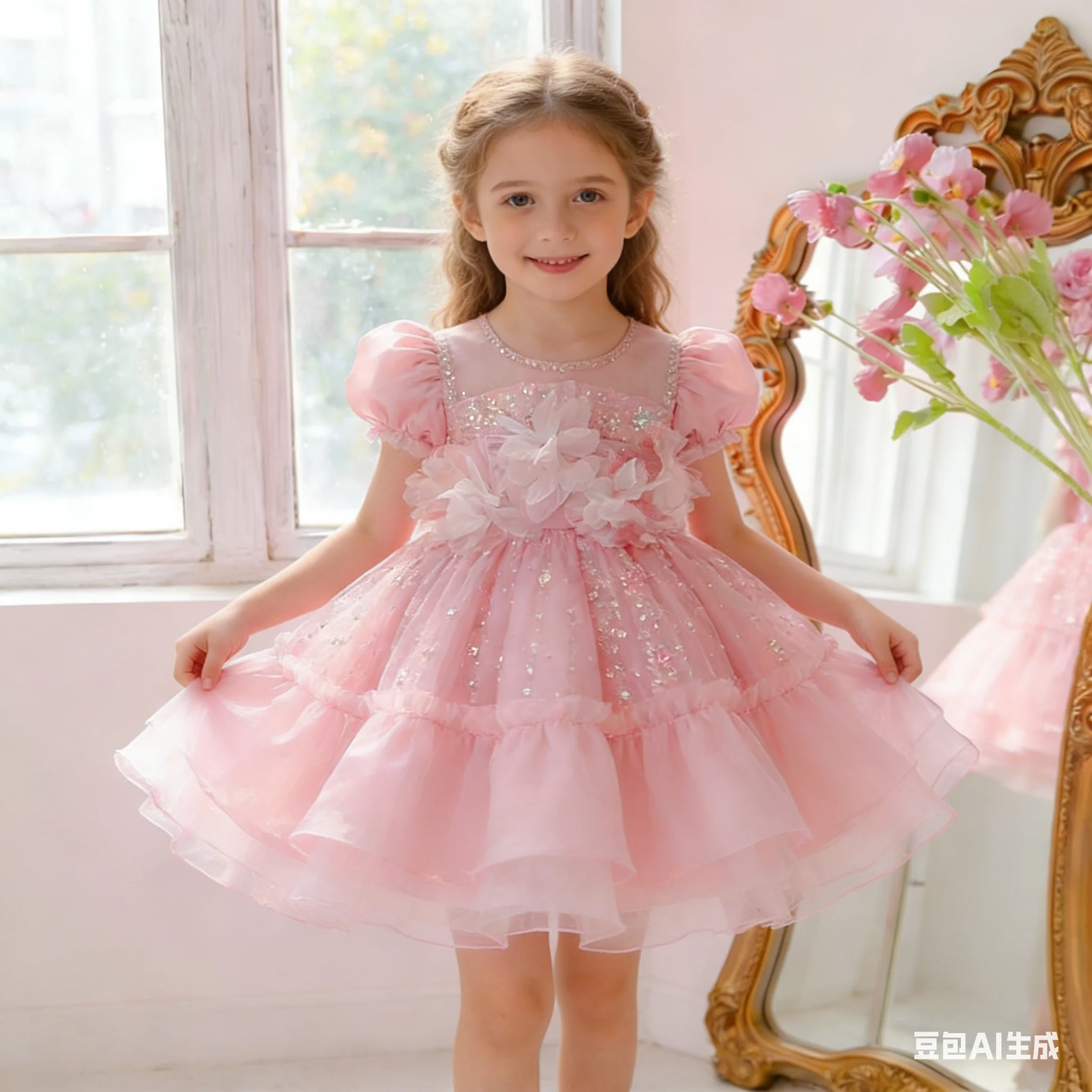 Toddler Girl Tulle Party Dress - Gaun Putri Berumbai untuk Anak Perempuan,