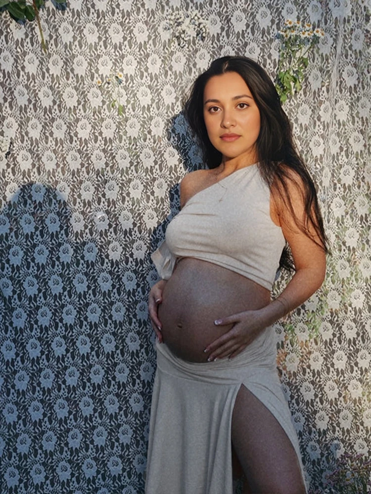 Maternity Wear - Gaun Hamil Off Shoulder untuk Pemotretan,