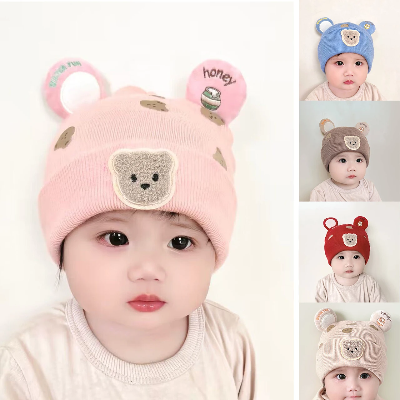 Topi Beanie Bayi Hangat Musim  - Infant Beanie Hat With Ears ulasan dan harga